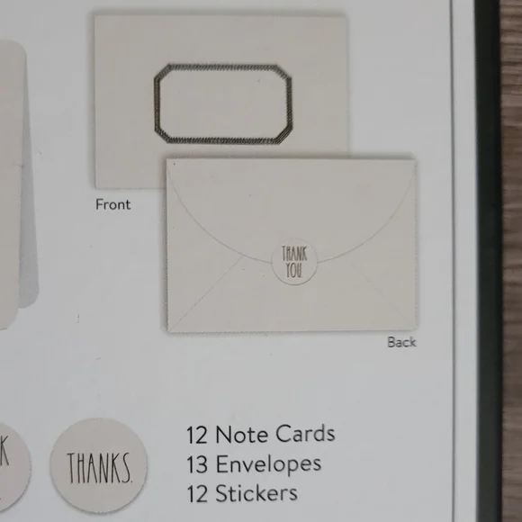 Rae Dunn Thank You Card Sticker Pen Set NEW - Picture 7 of 7